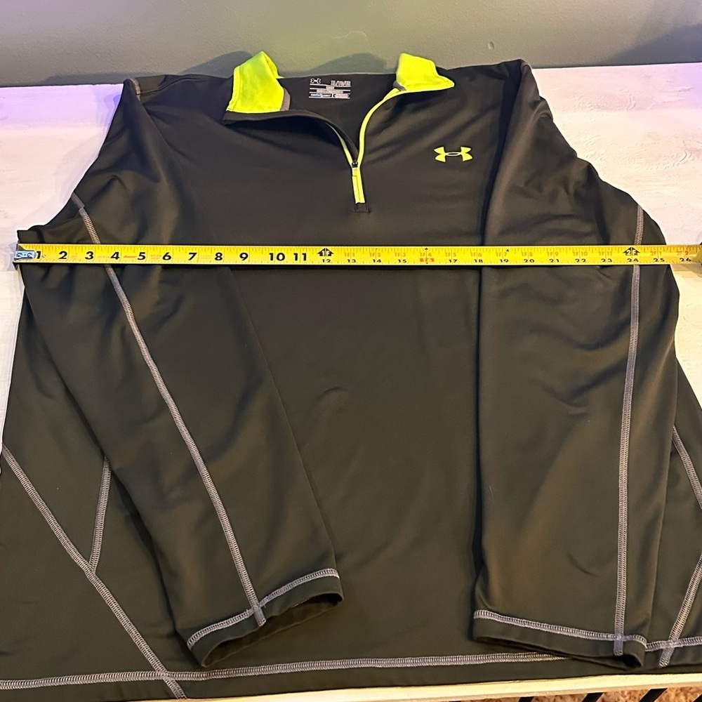Under Armour Men's Performance Jacket in Black and Yellow 1/4 Zip - Picture 8 of 10